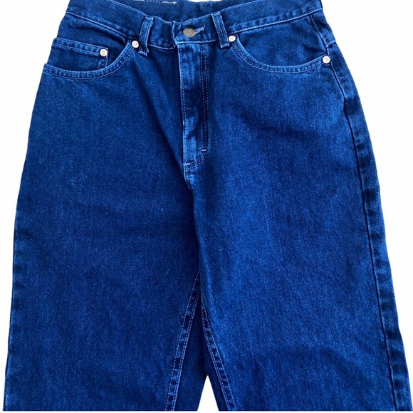 Vintage Lee Dark Wash Tapered Mom Jeans Long 11L - Picture 6 of 7